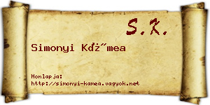 Simonyi Kámea névjegykártya